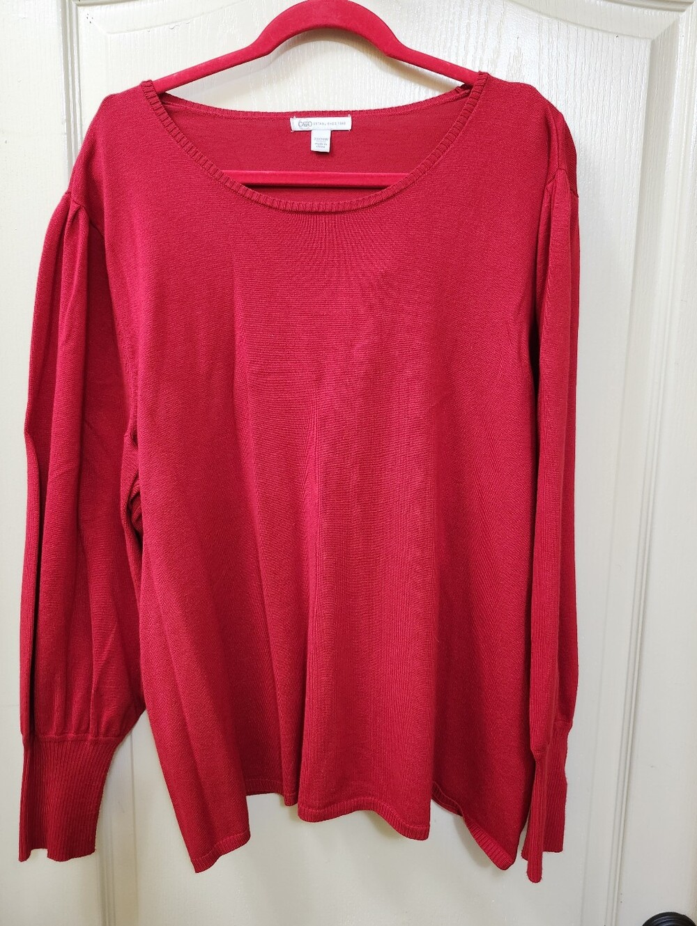 Cato Red Fine-knit Pullover Sweater